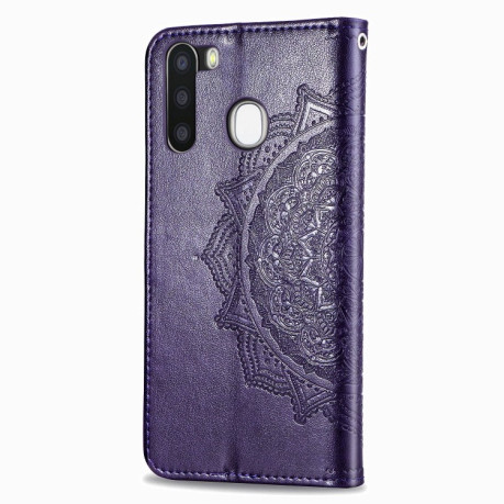 Чохол-книжка Lucky Clover Halfway Mandala Embossing Pattern Samsung Galaxy A21 - Пурпурний