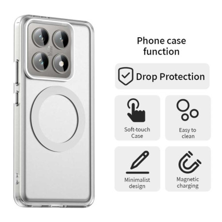Противоударный чехол MagSafe Holder PC Hybrid для Xiaomi 14T - белый