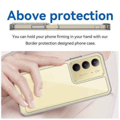 Протиударний чохол Colorful Acrylic Series із кольоровою силіконовою боковиною на Realme C75 - прозорий