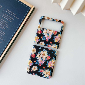 Противоударный чехол Small Floral для Samsung Galaxy Z Flip3 5G - Black Orchid