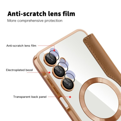 Чохол-книжка Shield MagSafe RFID Anti-theft Leather  для Samsung Galaxy A16 5G - коричневий