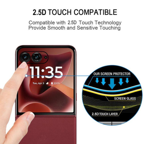Захисне 3D-вигнуте скло Edge Glue HD із гартованого скла на Motorola Razr 60 Ultra - чорне
