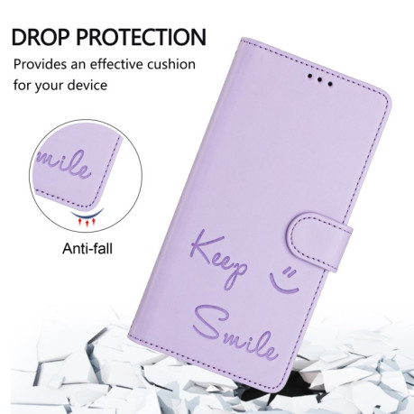 Чехол-книжка Embossing Stripe RFID для Realme GT 7 Pro 5G Global - фиолетовый