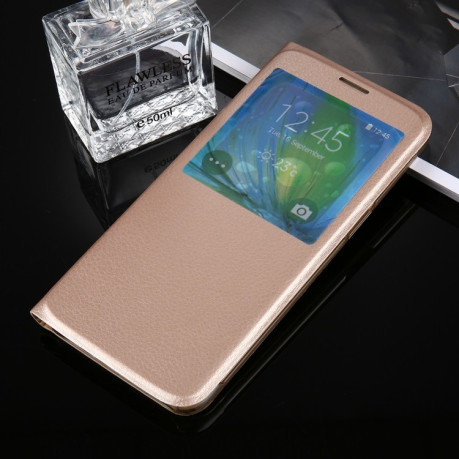 Чехол-книжка Litchi Texture Display ID на Samsung Galaxy S8 Plus - золотой