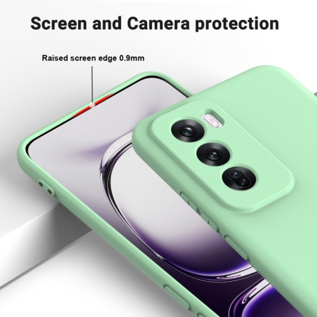 Силиконовый чехол Solid Color Liquid Silicone на OPPO Reno 12 5G Global - зеленый