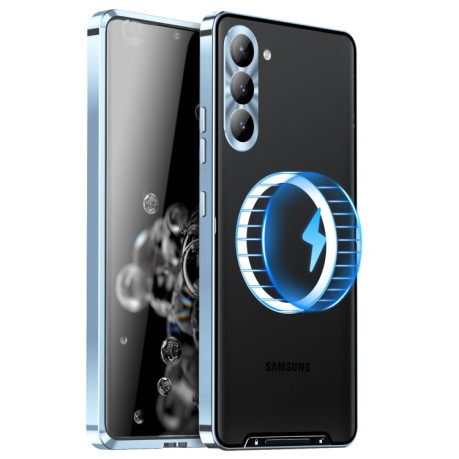 Противоударный чехол Frosted Meta (MagSafe) для Samsung Galaxy S24+ 5G - синий