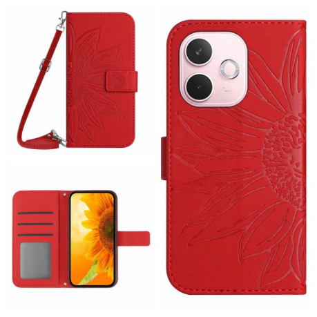 Чехол-книжка Skin Feel Sun Flower для OPPO A5 Pro 5G Global - красный