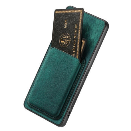 Противоударный чехол Magnetic Wallet Card для Samsung Galaxy A35 5G - зеленый