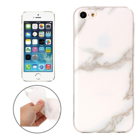 Противоударный чехол Marble Pattern для iPhone 5C - белый