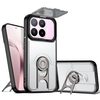 Противоударный чехол Escase со шторкой камеры и вращающимся держателем на Xiaomi 17T 5G — серебристый