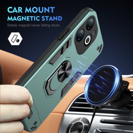 Ударозахисний чохол Metal Ring Holder для Infinix Smart 8 - зелений
