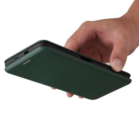 Чохол-книжка Carbon Fiber Texture на Xiaomi Mi 11i/Poco F3/Redmi K40/K40 Pro - зелений