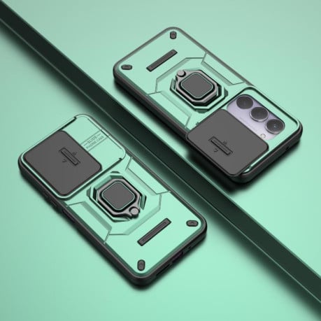 Противоударный чехол Sliding Camshield на Xiaomi Redmi 15 5G / 4G EU 171mm - зеленый