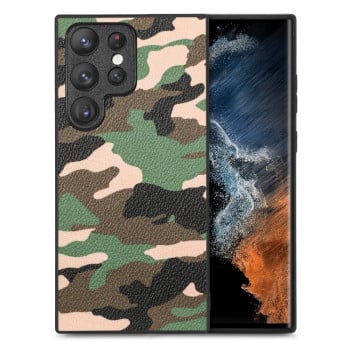 Противоударный чехол Camouflage для Samsung Galaxy S23 Ultra 5G - зеленый