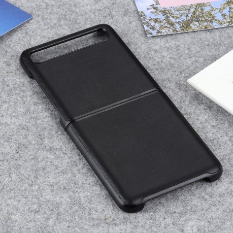 Противоударный чехол Lambskin Texture для Samsung Galaxy Z Flip - черный