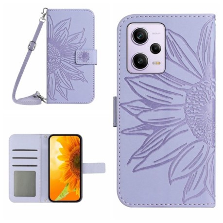Чехол-книжка Skin Feel Sun Flower для Xiaomi Redmi Note 12 Pro+/Note 12 Explorer - фиолетовый