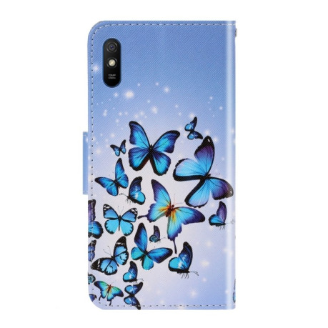 Чехол-книжка Colored Drawing на Xiaomi Redmi 9A - Multiple Butterflies