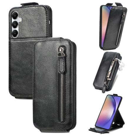 Фліп-чохол Zipper Wallet Vertical для Samsung Galaxy A55 5G - чорний