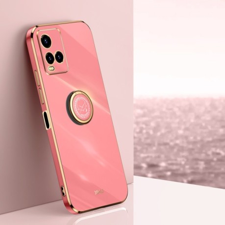 Противоударный чехол XINLI Straight Edge with Ring Holder для Vivo Y33s Global - красный