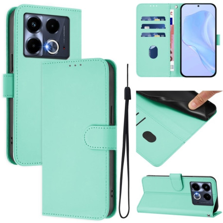 Чехол-книжка Skin Feel Solid Color Leather для Infinix Note 40 4G - зеленый