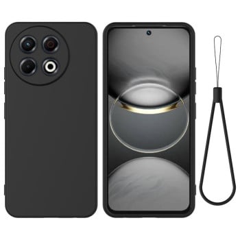 Силиконовый чехол Solid Color Liquid Silicone на Tecno Spark 30 Pro 4G — чёрный