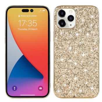 Ударозахисний чохол Glittery Powder на iPhone 14 Pro - золотий
