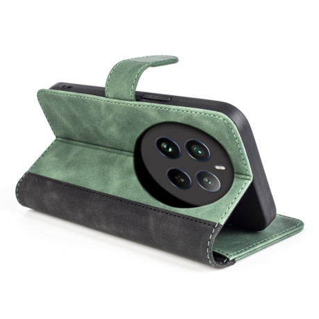 Чехол-книжка Stitching Horizontal Flip Leather  для Realme 12+ 5G - зеленый