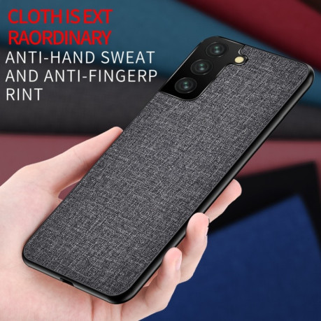Противоударный чехол Cloth Texture на Samsung Galaxy S21 - коричневый