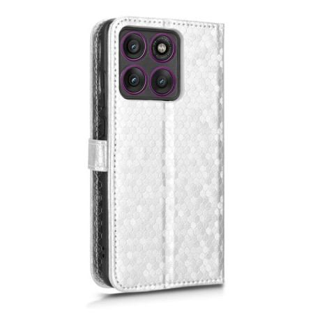 Чехол-книжка Honeycomb Dot для Motorola Edge 60 Pro - сріблястий