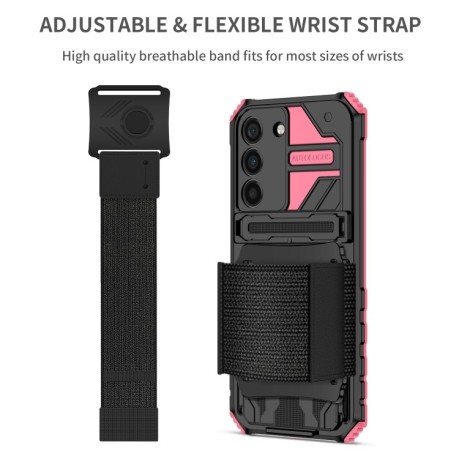 Противоударный чехол Armor Wristband для Samsung Galaxy S22 5G - розовый