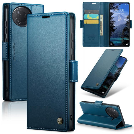 Чехол-книжка CaseMe 023 Butterfly Buckle Litchi Texture RFID Anti-theft Leather для Xiaomi Poco F7 Pro / F7 Ultra - синий