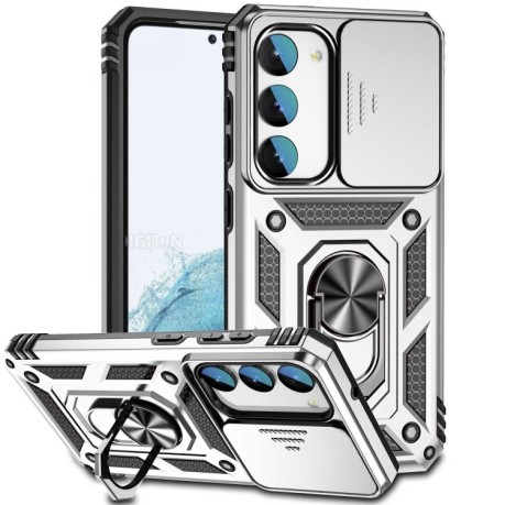 Протиударний чохол Camera Sliding для Samsung Galaxy S23 5G - сріблястий