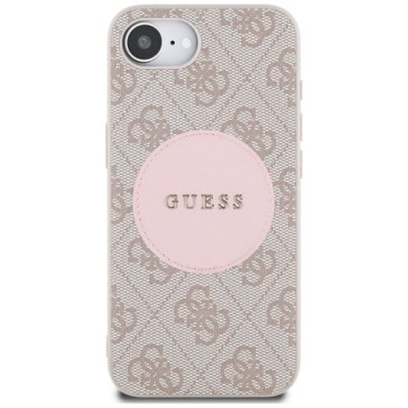 Оригинальный чехол Guess 4G Circle Classic MagSafe для iPhone 16e - Pink