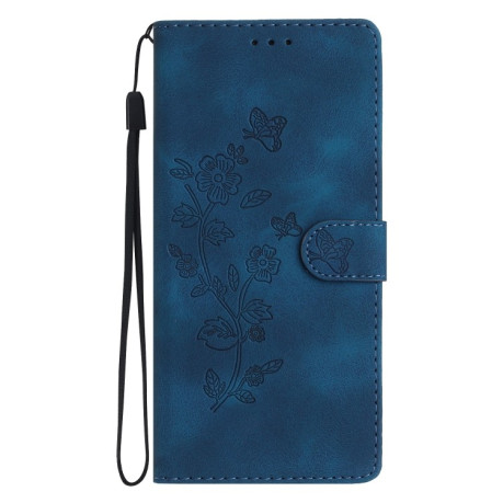 Чехол-книжка Flower Butterfly Embossing для Samsung Galaxy S25+ 5G - синий