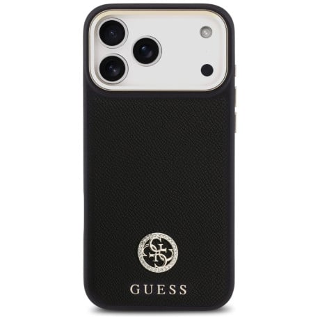 Оригинальный чехол Guess Grained Strass Logo с MagSafe на iPhone 17 Pro Max - black