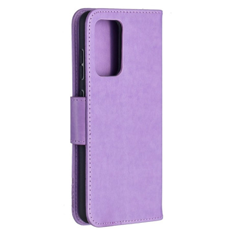 Чехол-книжка Butterflies Pattern на Samsung Galaxy A52/A52s - фиолетовый