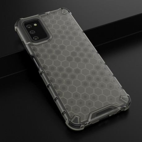 Противоударный чехол Honeycomb with Neck Lanyard для Samsung Galaxy A03s - черный