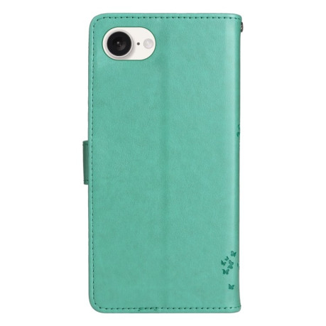 Чохол-книжка Happy Cat Pattern для iPhone 16e - зелений
