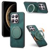 Чехол Retro Leather Rotation Round Holder с поворотным круглым держателем для Xiaomi 15T — зелёный