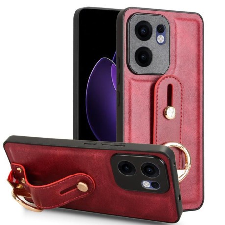 Протиударний чохол Wristband Leather Back для OPPO Reno13 F 5G - червоний