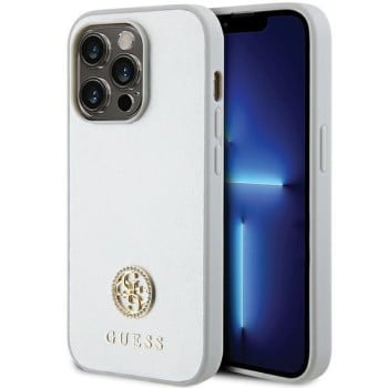Оригинальный чехол Guess Strass Metal для iPhone 15 Pro Max - silver(GUHCP15XPS4DGPS)