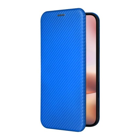Чехол-книжка Carbon Fiber Texture на iPhone 16 - синий