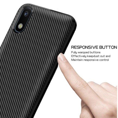 Противоударный чехол Carbon Fiber Texture на Xiaomi Redmi 9A - черный