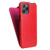 Шкіряний фліп-чохол Fierre Shann Retro Oil Wax на iPhone 12 Pro Max - червоний