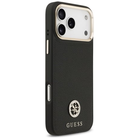 Оригинальный чехол Guess Grained Strass Logo с MagSafe на iPhone 17 Pro Max - black