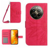 Чехол-книжка Skin Feel Sun Flower для  Realme 12+ 5G/12 4G/13 4G - пурпурно-красный