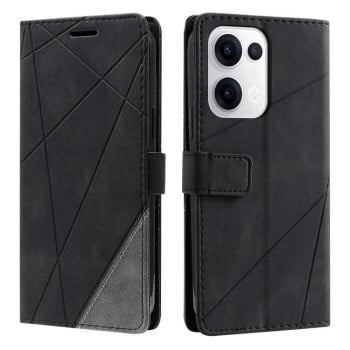 Чехол-книжка Skin Feel Splicing для OPPO Reno13 5G - черный