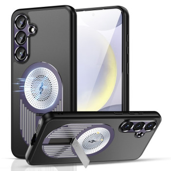 Противоударный чехол Heat Dissipation Aromatherapy MagSafe Holder для Samsung Galaxy S24 FE 5G - фиолетовый