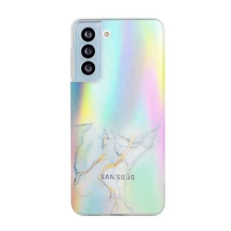 Противоударный чехол Laser Marble Pattern для Samsung Galaxy S22 5G - серый