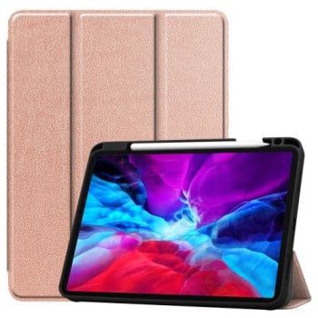 Чехол-книжка Custer Pattern Pure Color на iPad Pro 12.9 (2020) -розовое золото
